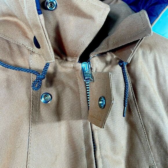 🔥🔥 WORKHORSE Quilt Lined Denim Hooded Zip JACKET Work COAT - PERFECT Condition - Picture 5 of 10